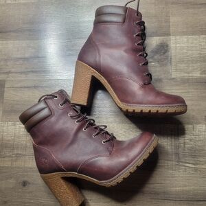 Timberland Tillston 6" Women's Size 7 US Burgundy color Nubuck Leather Boots